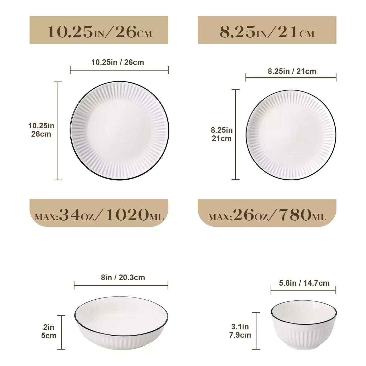 Leila 16 Piece Dinnerware Set - Black Trim#color_black-trim