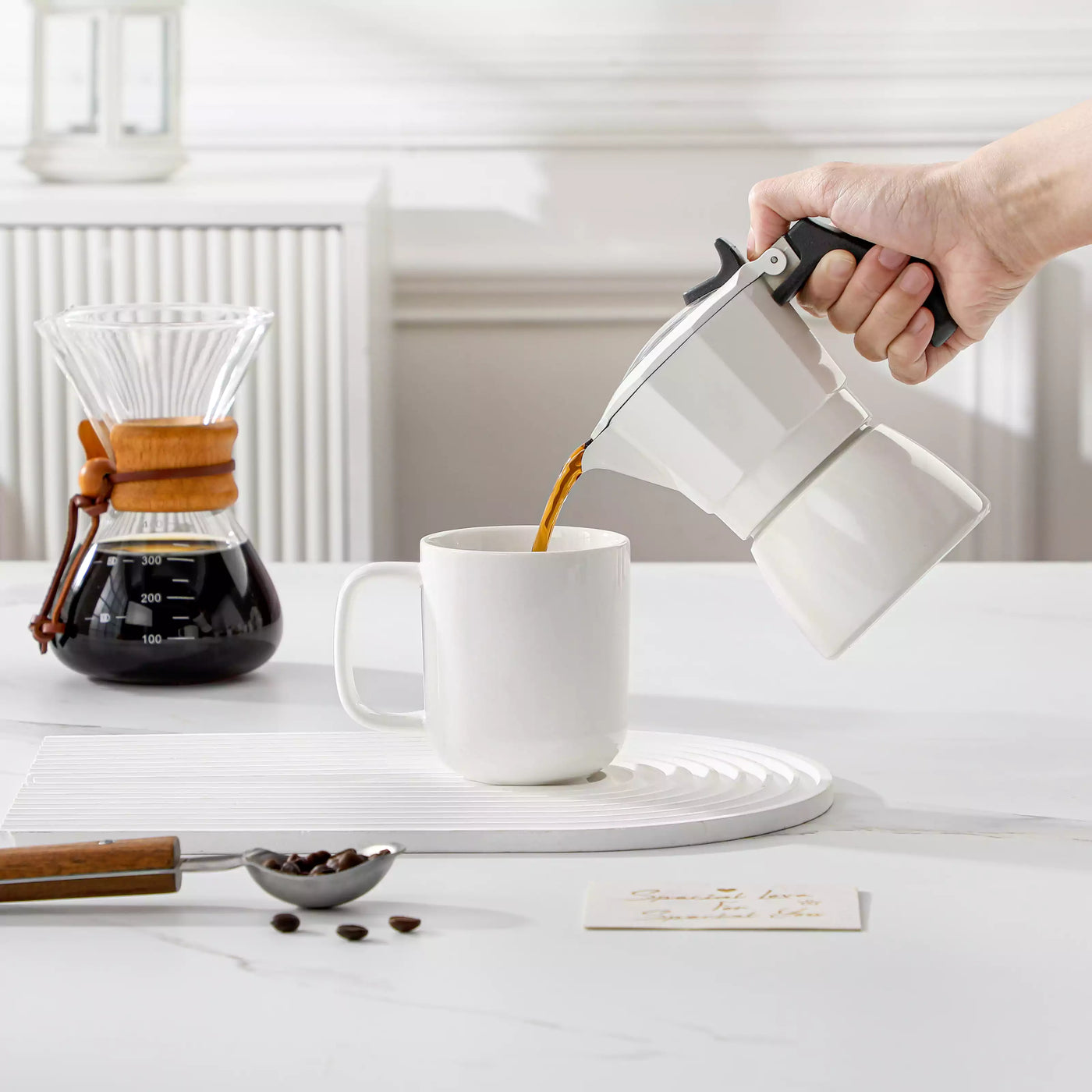 MALACASA Luna Set of 6 Mugs, fine porcelain mugs with soft lines and rounded edges, set of 6, ivory white, dishwasher- and microwave-safe.