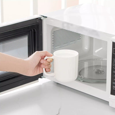 MALACASA Luna Set of 6 Mugs, fine porcelain mugs with soft lines and rounded edges, set of 6, ivory white, dishwasher- and microwave-safe.