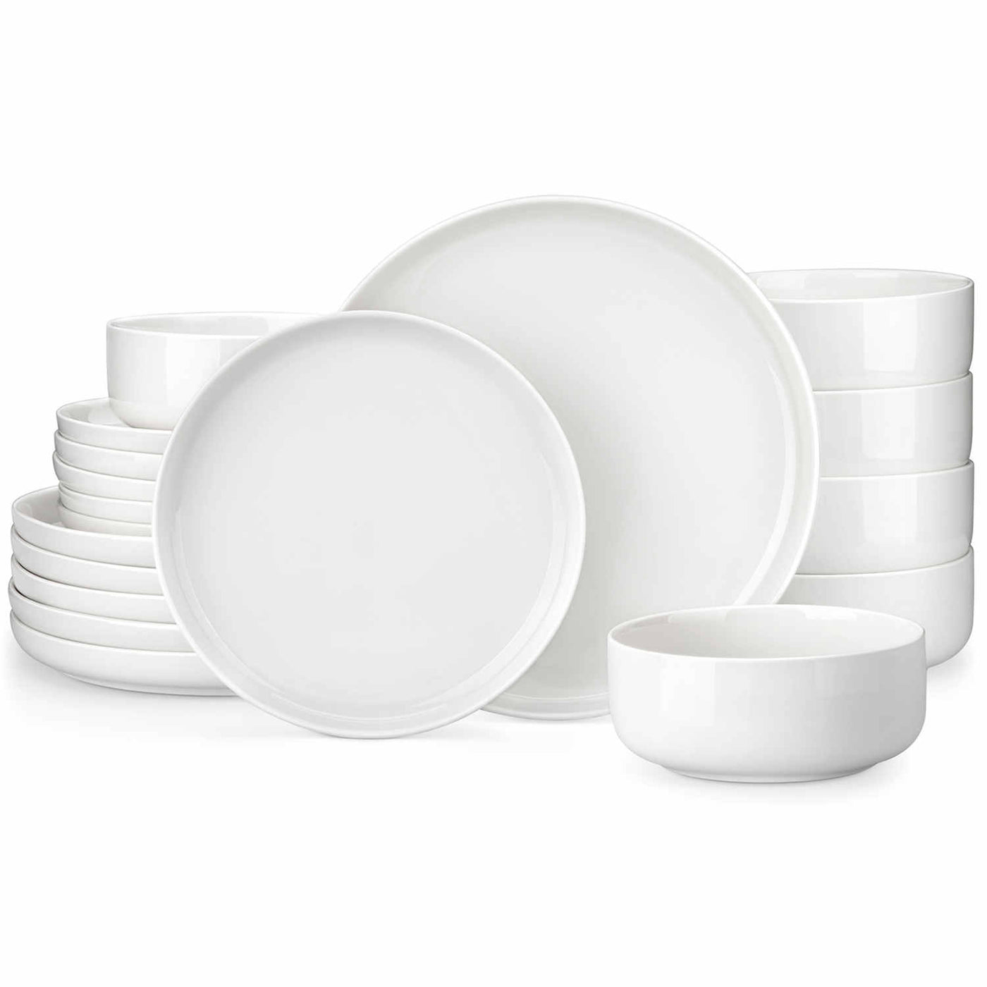 Luna 18 Piece Dinnerware Set - Ivory White#color_ivory-white