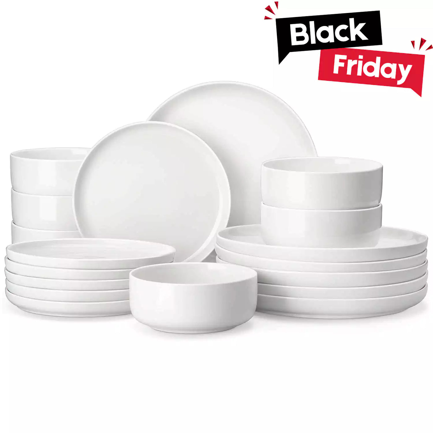 Luna 18 Piece Dinnerware Set - Ivory White#color_ivory-white