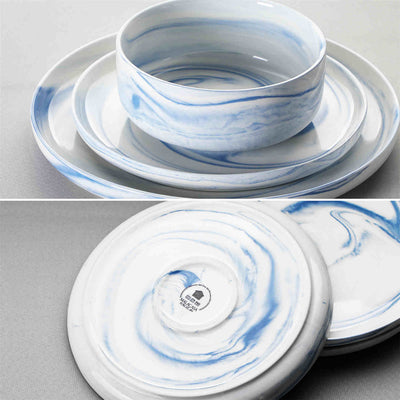 Luna 18 Piece Dinnerware Set - Blue#color_blue