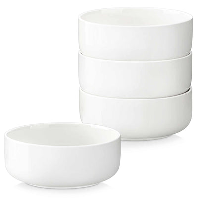 MALACASA Flat Round Luna Cereal Bowls Set of 4 - Ivory White#color_ivory-white