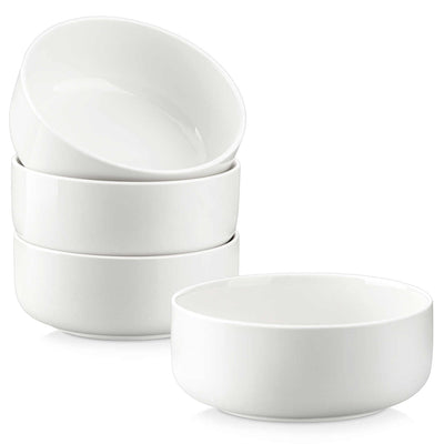 MALACASA Flat Round Luna Cereal Bowls Set of 4 - Ivory White#color_ivory-white