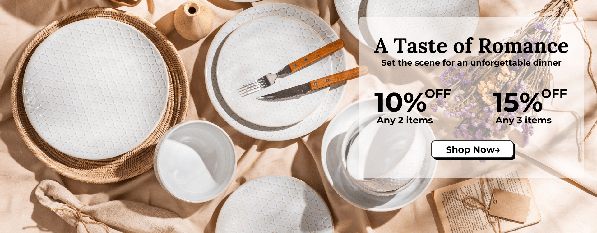 Set the scene for an unforgettable dinner with MALACASA Lydia dinnerware set, embossed design, plates and bowls set, valentine's day sale, 15% off