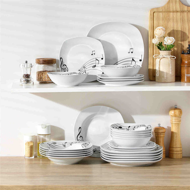 MALACASA Melody 24 Piece Dinnerware Set