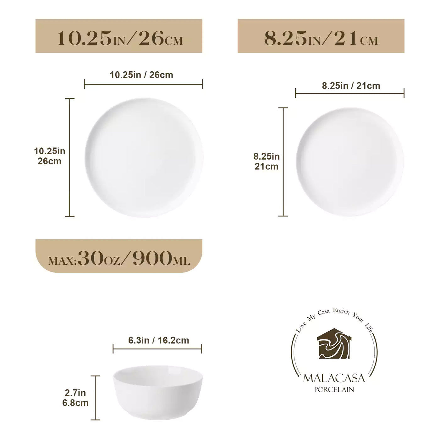 MINA porcelain dinnerware set featuring curved-edge plates and bowls with lifted rims.#color_ivory-white