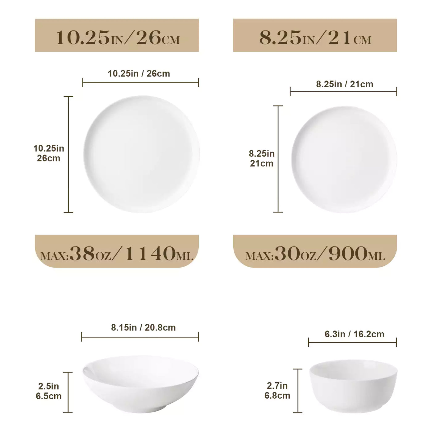 MINA porcelain dinnerware set featuring curved-edge plates and bowls with lifted rims.#color_ivory-white