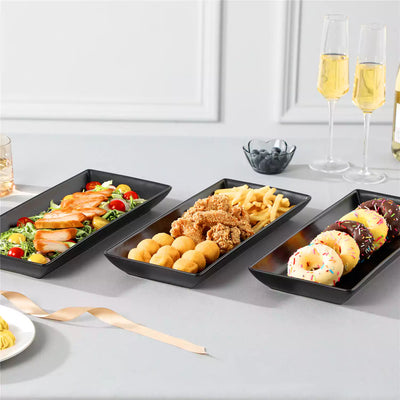 Elegant 3-Tier Black Server With Plates Perfect For Serving Desserts Appetizers At Any Event - 14 inch-GT#size_14-inch-gold-frame