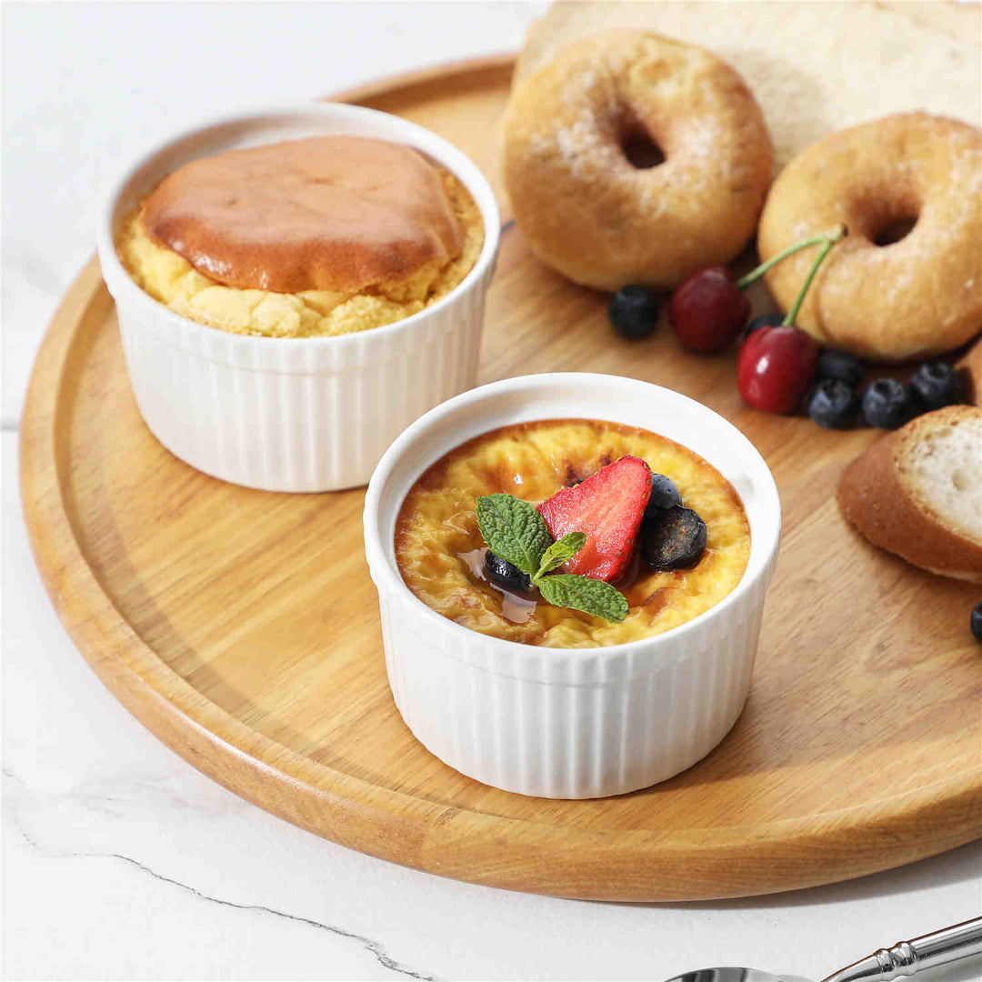 Vikko Mini White Porcelain Ramekins - Pack Of 12, 1 Ounce Dip Bowls, Stackable