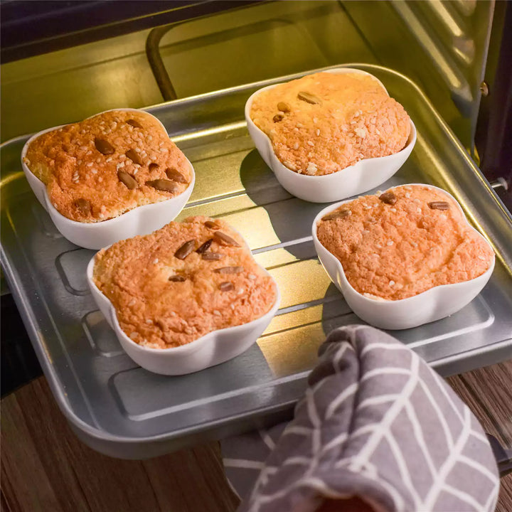 MEEOTZ Set 6 Ramekins In Porcellana 227ml Con Coperchi – Per Crème Brûlée, Soufflé E Dessert - 5