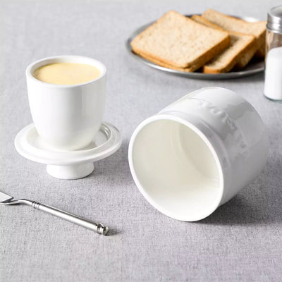 MALACASA Porcelain Butter Crock with Water Line | Keep Butter Fresh#color_white