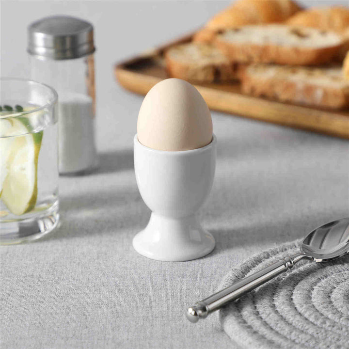 Set Di 4 Portauova In Porcellana, Portauovo In Ceramica Bianca Vassoio Per Portauovo Per Colazione Adatto Per Cottura Al Forno Bianco 99135593