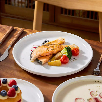 MALACASA Tara white stoneware dinnerware set, 18 piece set for 6#color_white