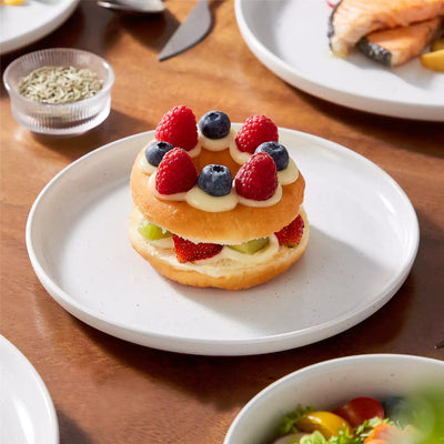 MALACASA Tara white stoneware dinnerware set, 18 piece set for 6#color_white