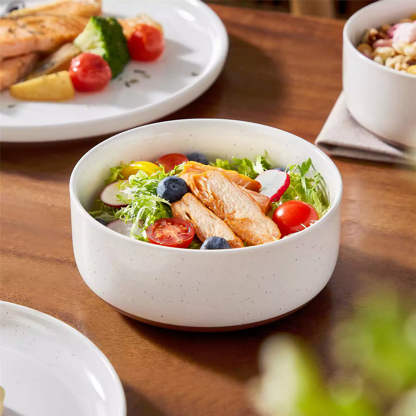 MALACASA Tara white stoneware dinnerware set, 18 piece set for 6#color_white