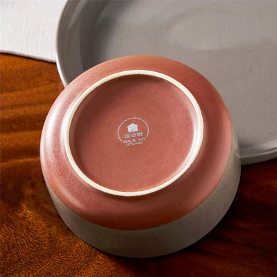 MALACASA Tara brown stoneware dinnerware set, 18 piece set for 6#color_brown