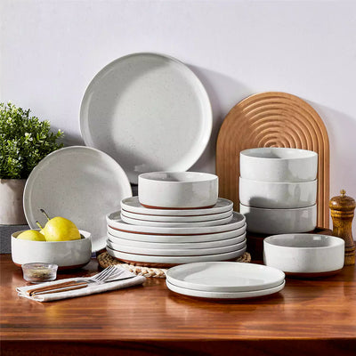 MALACASA Tara grey stoneware dinnerware set, 18 piece set for 6#color_grey
