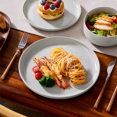 MALACASA Tara grey stoneware dinnerware set, 18 piece set for 6#color_grey