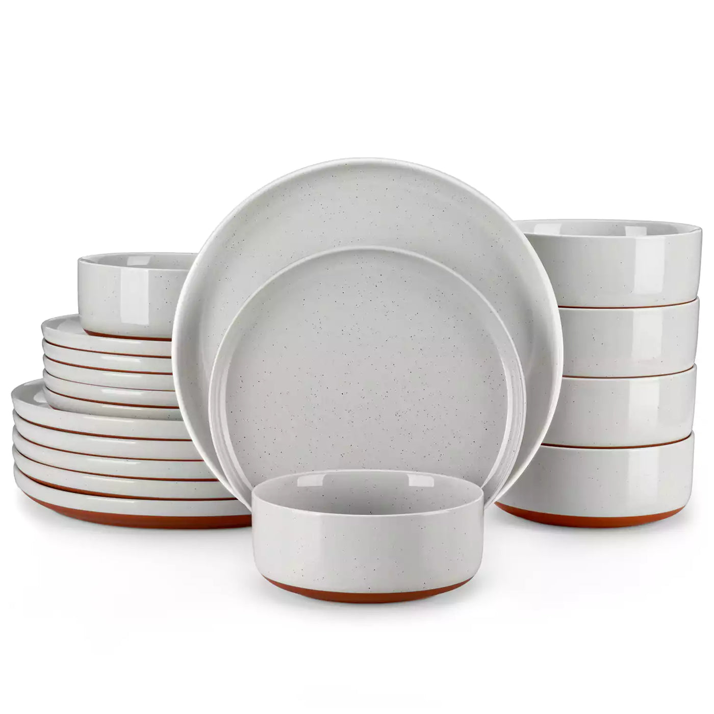 MALACASA Tara grey stoneware dinnerware set, 18 piece set for 6#color_grey