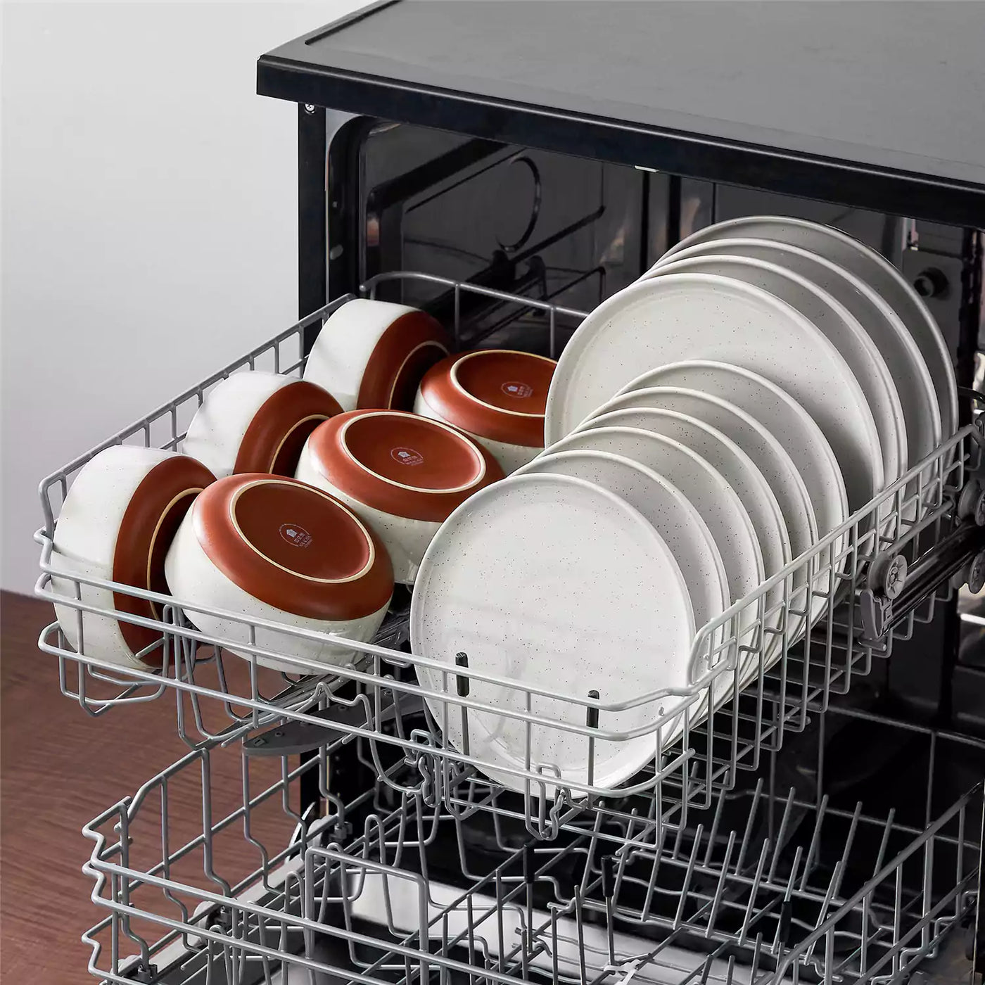 MALACASA Tara grey stoneware dinnerware set, 18 piece set for 6#color_grey