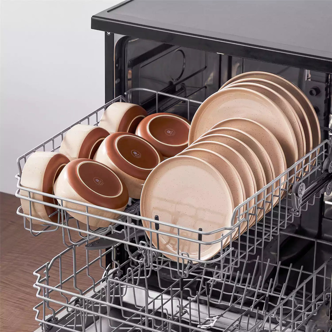 MALACASA Tara pink stoneware dinnerware set, 18 piece set for 6#color_pink