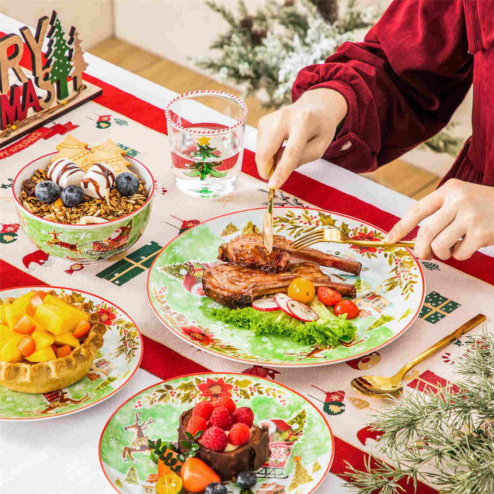 20 Assiettes Carton Renne De Noël – Vaisselle Jetable Festive, Assiettes Papier Noël Pour Dîner, Dessert & Apéritif, Décoration Table Fêtes De Fin D'Année