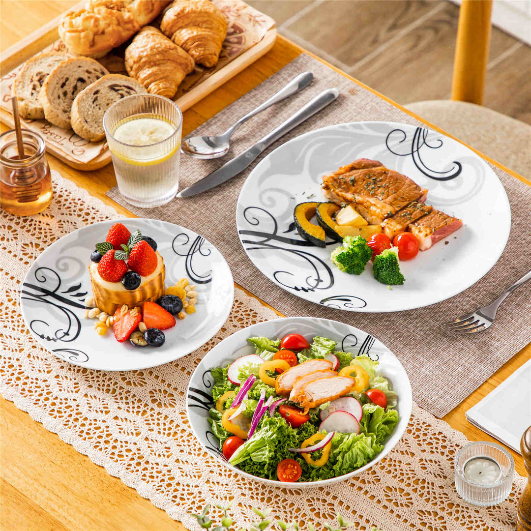  PORCELAIN ミニトレイ Zoey 18-Piece Porcelain Dinnerware Set – Nature-Inspired, Service