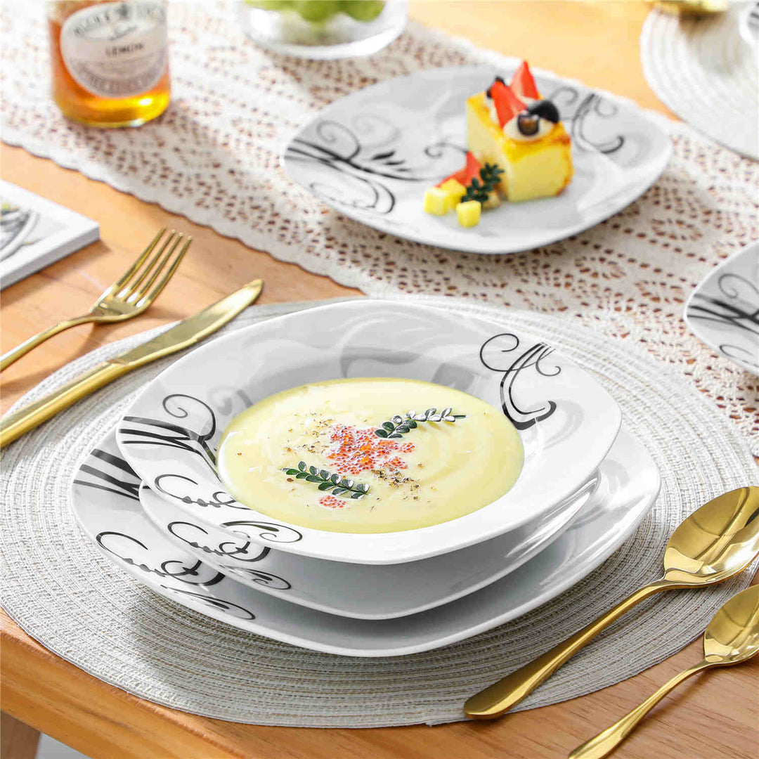MALACASA Zoey 24 Piece Dinnerware Set