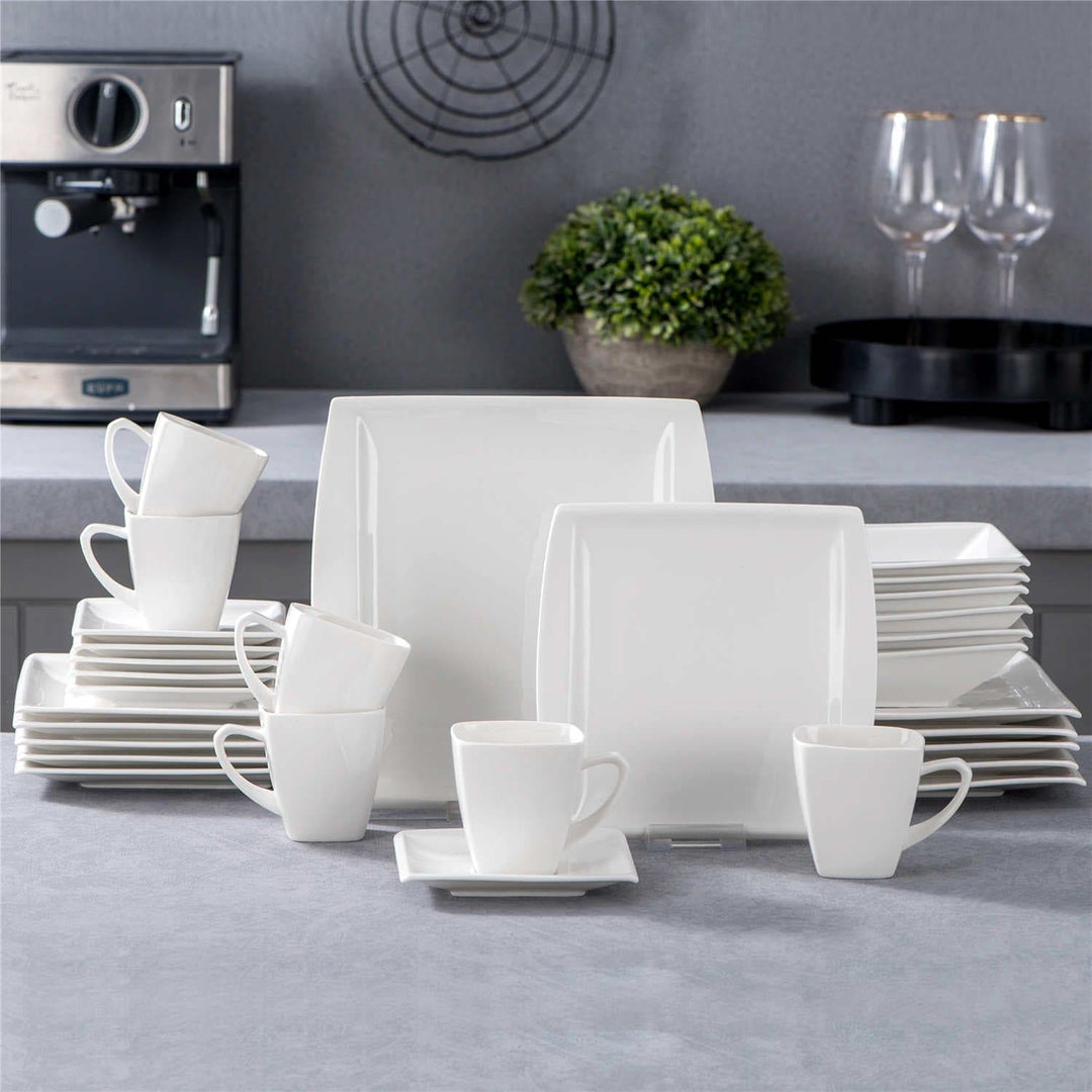 Blance 30-Piece Porcelain Dinnerware Set Complete Set for People