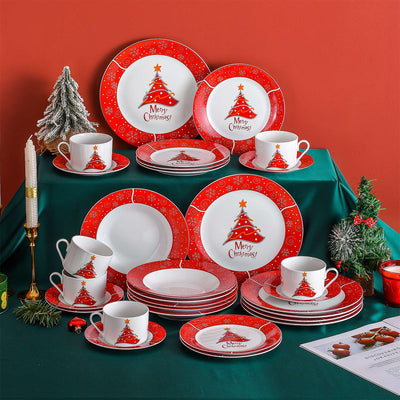 Christmastree 30 Piece Dinnerware Set