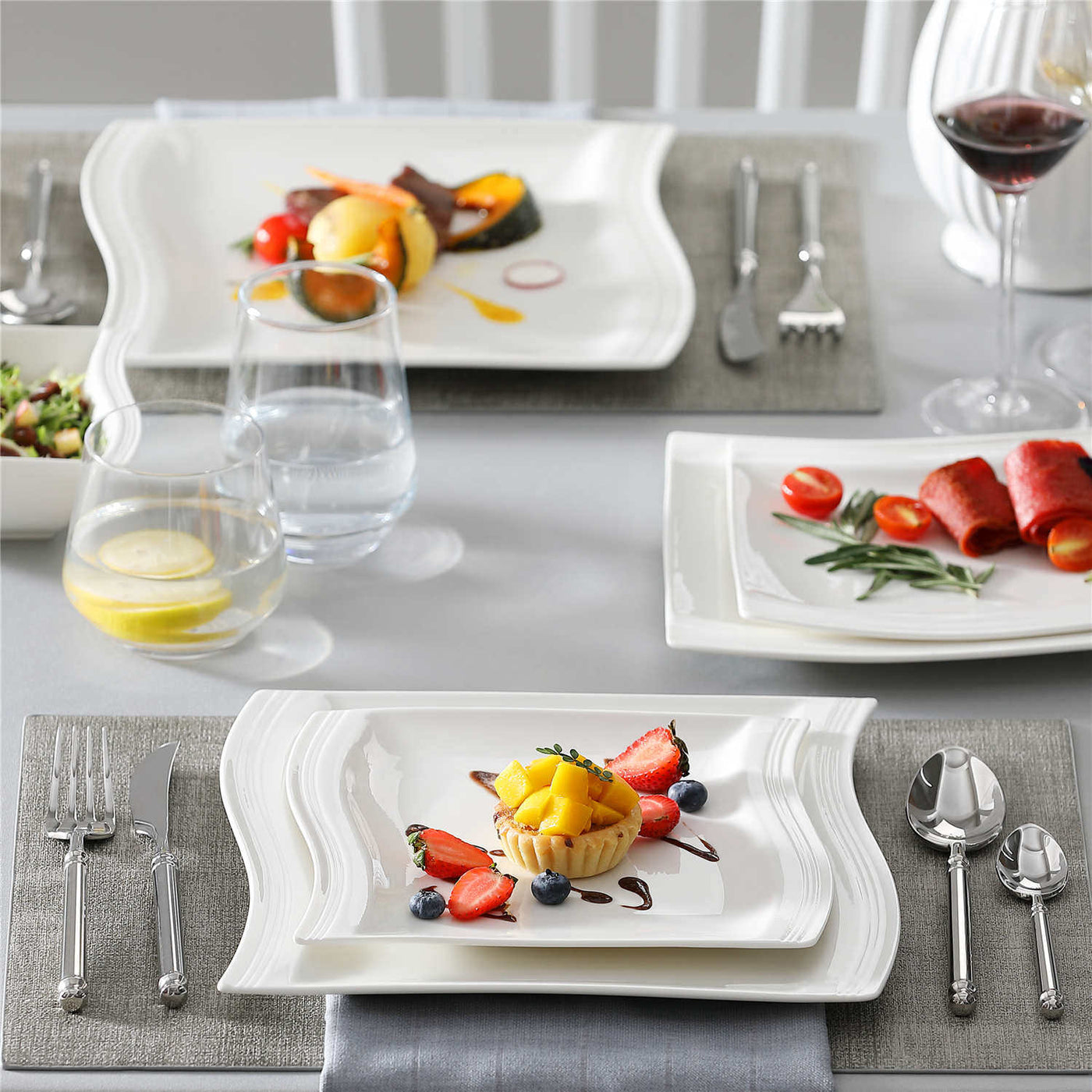 Eetborden Set MALACASA, Flora-serie, 6-delige Set, Crèmewit Porselein, Taartborden, Dessertborden, Ontbijtborden, 21 X 21,5 X 2,5 Cm, Voor 6 Personen Malacasa Servies Eetborden Set MALACASA, Flora-serie, 6-delige Set, Crèmewit Porselein, Taartborden, Dessertborden, Ontbijtborden, 21 X 21,5 X 2,5 Cm, Voor 6 Personen Malacasa Servies