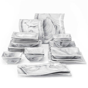 malacasa flora 26 piece dinnerware set#color_marble-grey