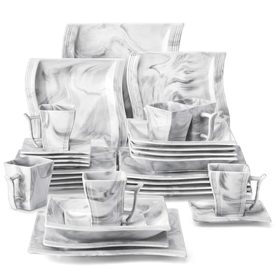 malacasa flora 30 piece dinnerware set#color_marble-grey