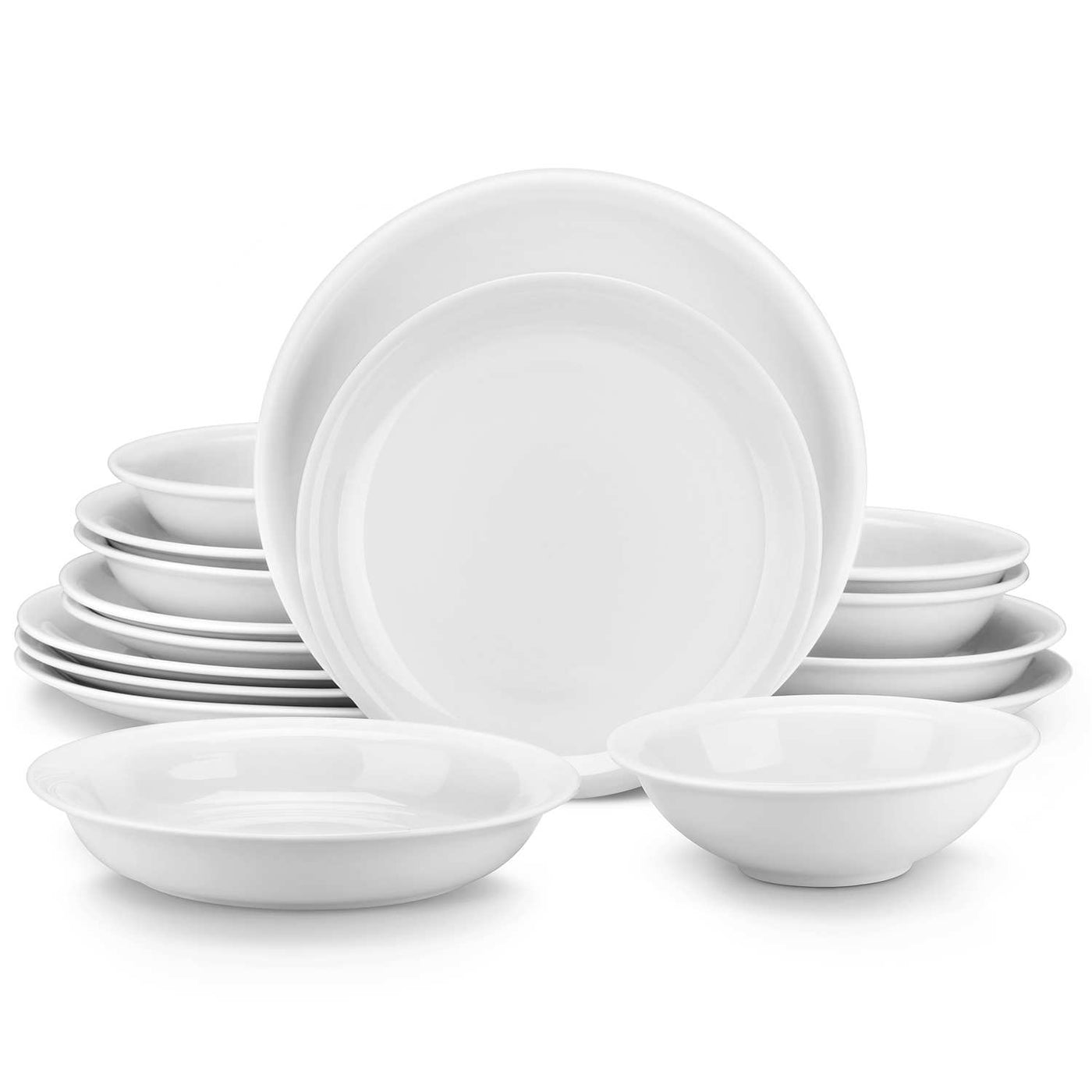 MALACASA 26-Piece White Porcelain Dinnerware in the Dinnerware department  at
