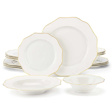 Lotus 16 Piece Bone China Dinnerware Set