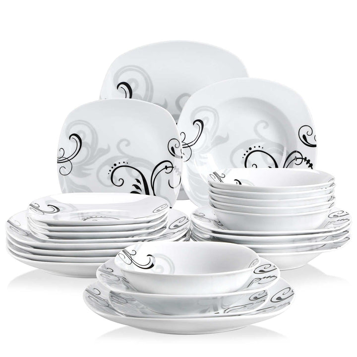 MALACASA Zoey 24 Piece Dinnerware Set